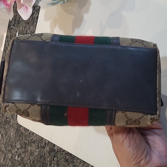 GUCCI**SHERRY LINE**EXTRA WIDE STRIPE** MAKE UP BAG - Picture 12 of 17